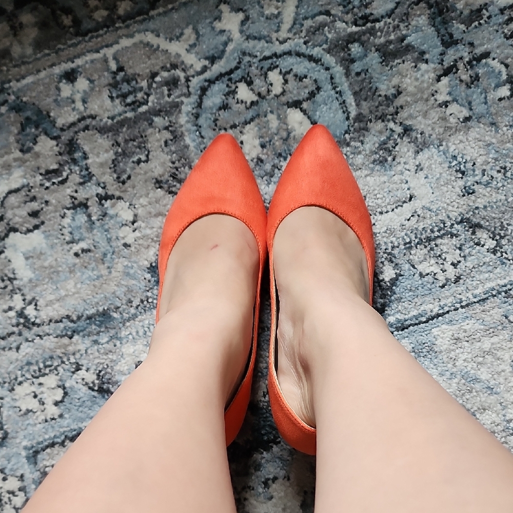 Orange Kitten Heels